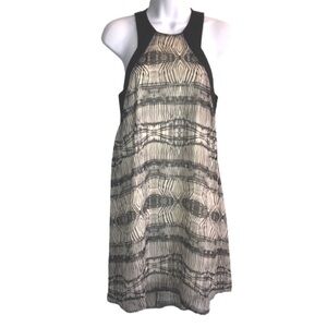 🔴 4/$15 Gianni Bini black beige abstract print summer tank dress size S in EUC